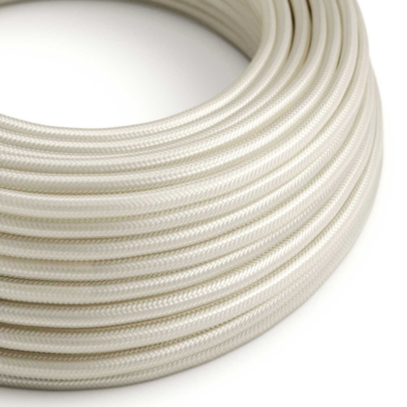 Levně creative cables Hedvábný textilní elektrický kabel, RM00 slonovinový Počet žil: 2x0.75