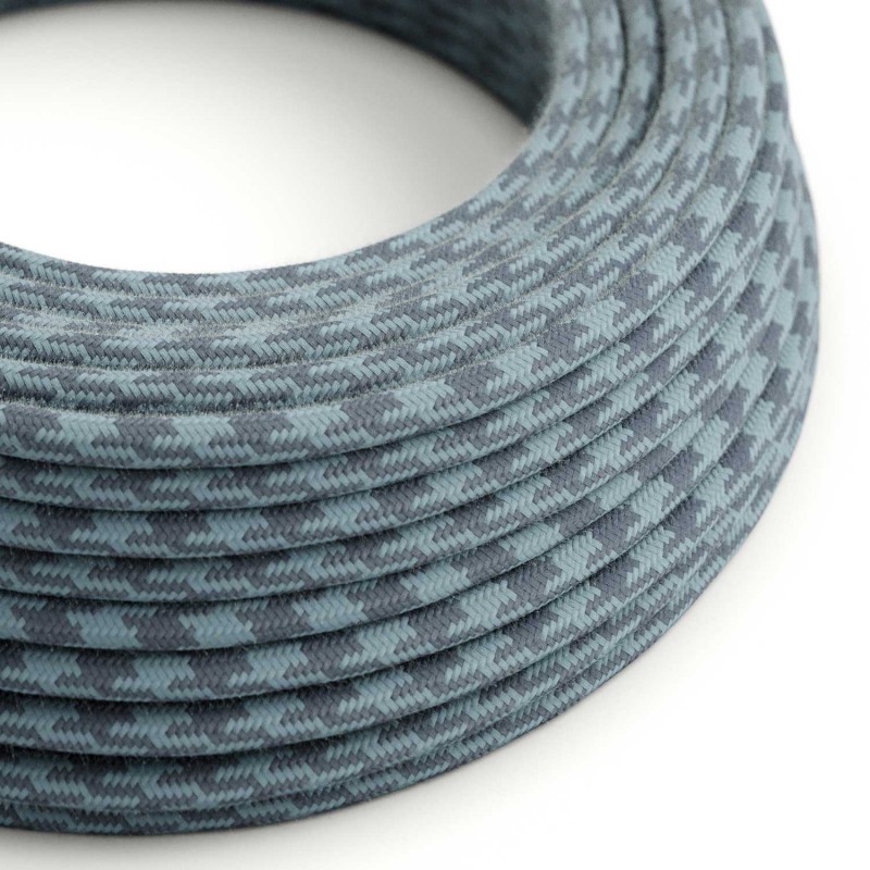 Levně creative cables Bavlněný textilní elektrický kabel, dvoubarevný, RP25 šedý kámen a oceán Počet žil: 3x0.75