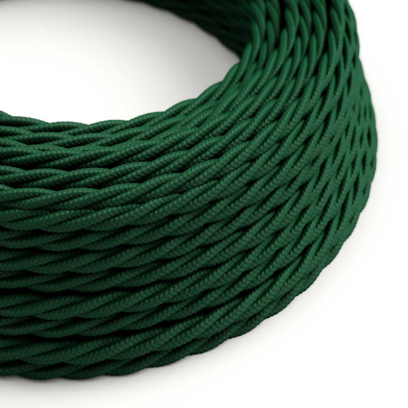 Levně creative cables Zkroucený hedvábný textilní elektrický kabel TM21 tmavě zelený Počet žil: 2x0.75