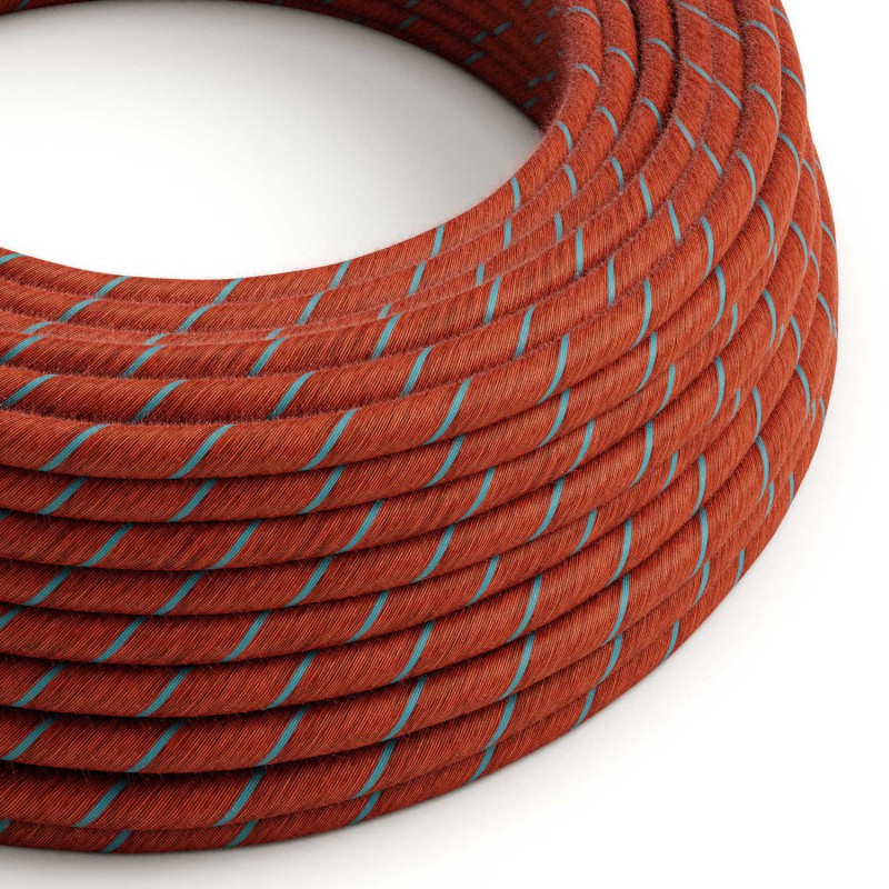 creative cables Textilní elektrický kabel pokrytý bavlnou vertigo eRC36 - cihlový a světle modrý Počet žil: 2x0.75