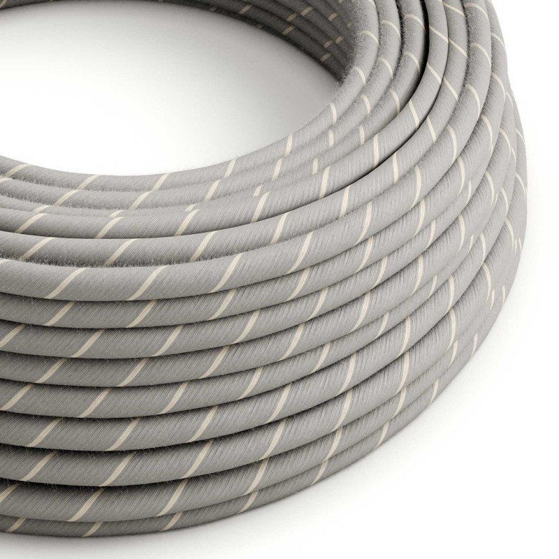 creative cables Textilní elektrický kabel s pruhy pokrytý bavlnou s pruhy vertigo ERD22 - vaječný likér Počet žil: 3x0.75