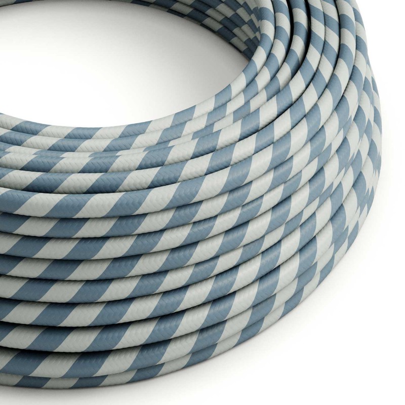creative cables Textilní elektrický HD kabel s pruhy vertigo ERM40 - modrá a avio modrá Počet žil: 2x0.75
