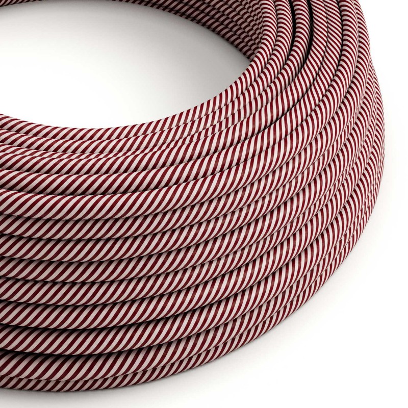 creative cables Textilní elektrický HD kabel s pruhy vertigo ERM47 - růžová a kaštanově hnědá Počet žil: 2x0.75