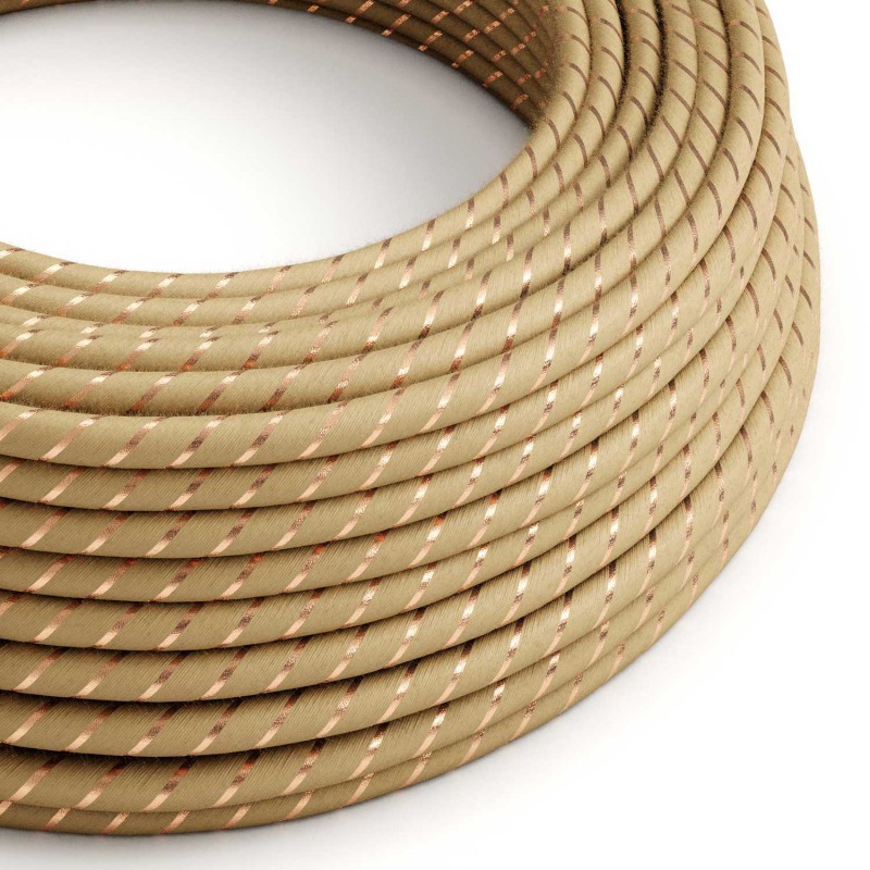 creative cables Textilní elektrický kabel pokrytý jutou a měděným vláknem vertigo ERR04 3x0.75 Počet žil: 3x0.75