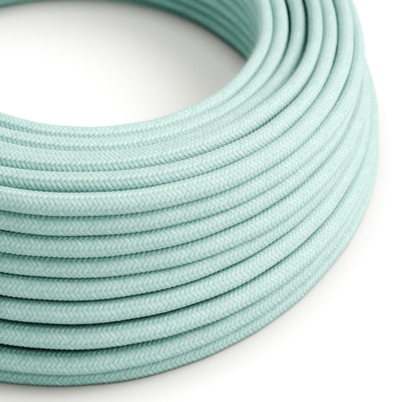 Levně creative cables Bavlněný textilní elektrický kabel, RC18 zelený celadon Počet žil: 2x0.75