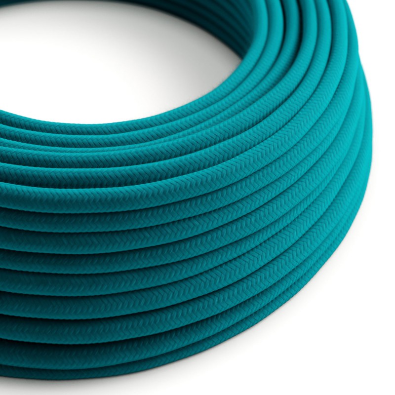 Levně creative cables Bavlněný textilní elektrický kabel, RC21 modrý cerulean Počet žil: 2x0.75
