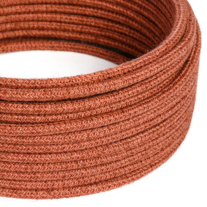 Levně creative cables Kulatý textilní elektrický kabel opletený jutou RN27 oranžový Počet žil: 2x0.75