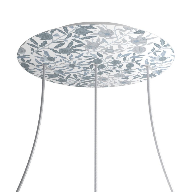 creative cables Kruhový stropní baldachýn ROSE ONE, 400 mm, 3 otvory a 4 boční otvory - lineární Barva komponentu: Blossom