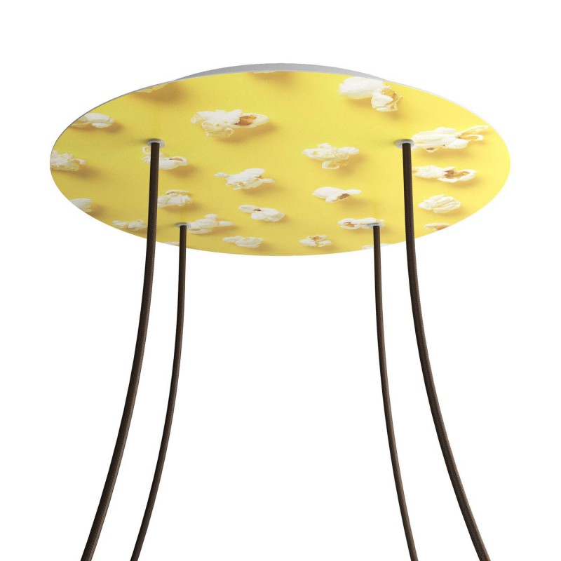 creative cables Kruhový stropní baldachýn ROSE ONE, 400 mm, 4 otvory a 4 boční otvory Barva komponentu: Pop corn