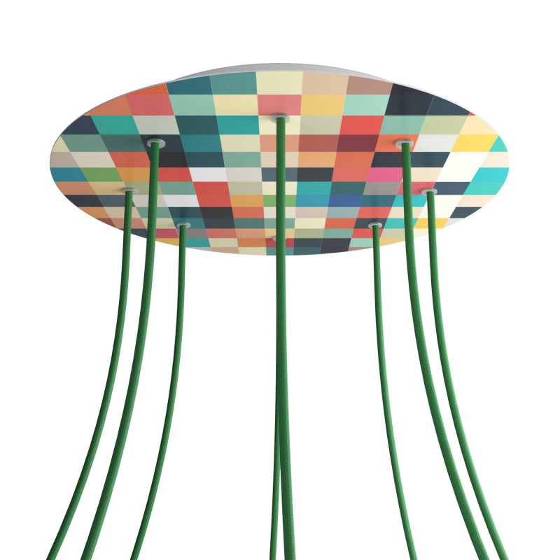 creative cables Kruhový stropní baldachýn ROSE ONE, 400 mm, 8 otvorů a 4 boční otvory Barva komponentu: Palette