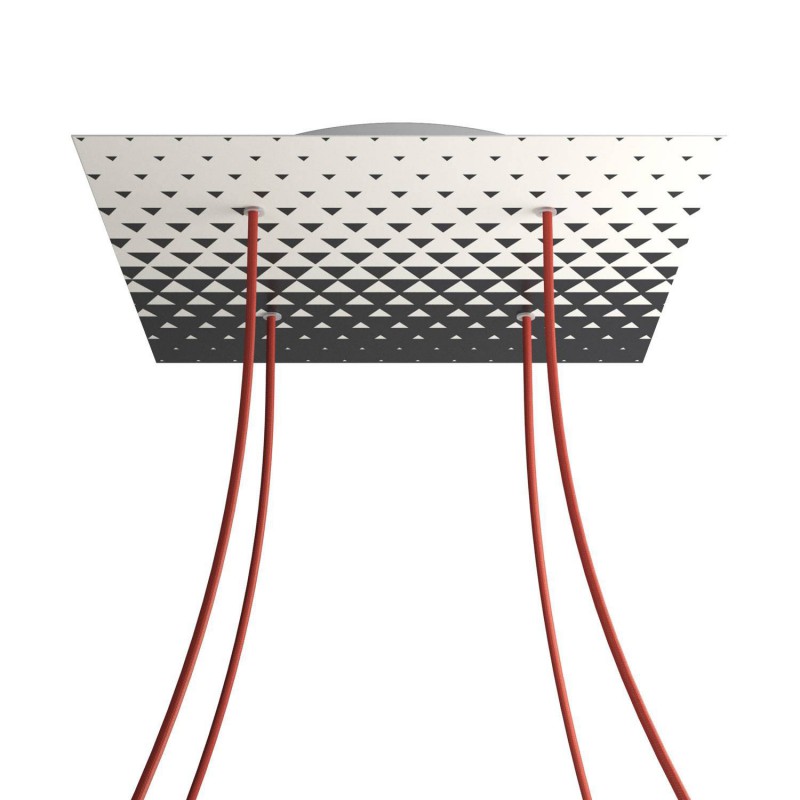 Levně creative cables Čtvercový stropní baldachýn ROSE ONE, 400 mm, 4 otvory a 4 boční otvory Barva komponentu: Triangle