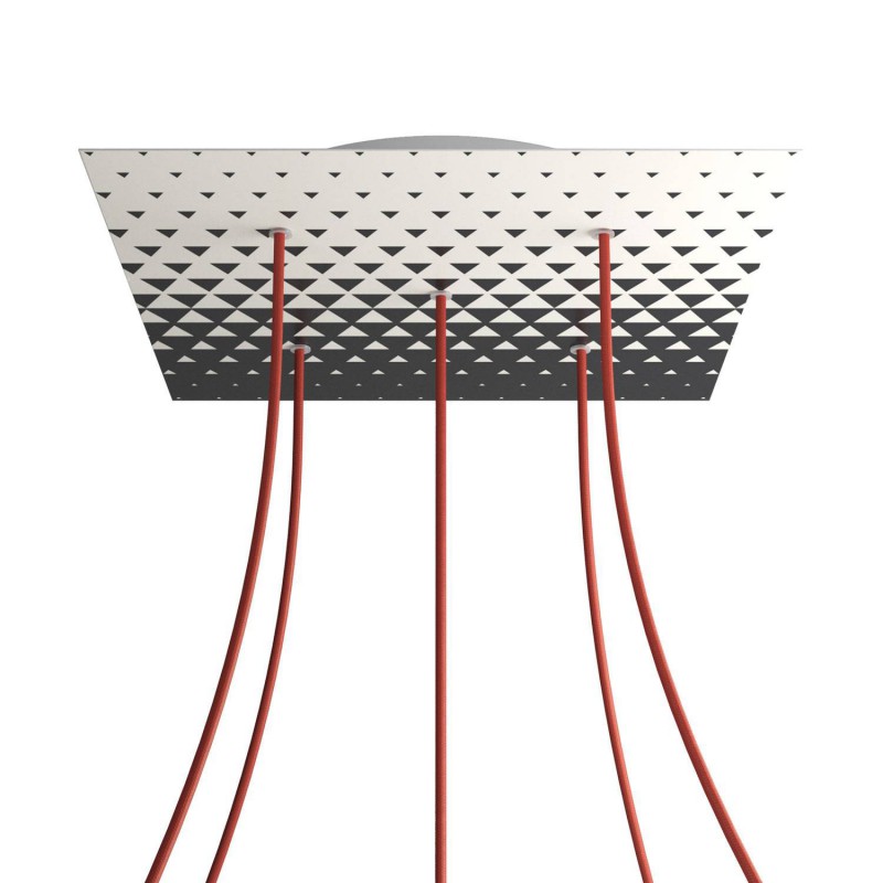 Levně creative cables Čtvercový stropní baldachýn ROSE ONE, 400 mm, 5 otvorů a 4 boční otvory Barva komponentu: Triangle