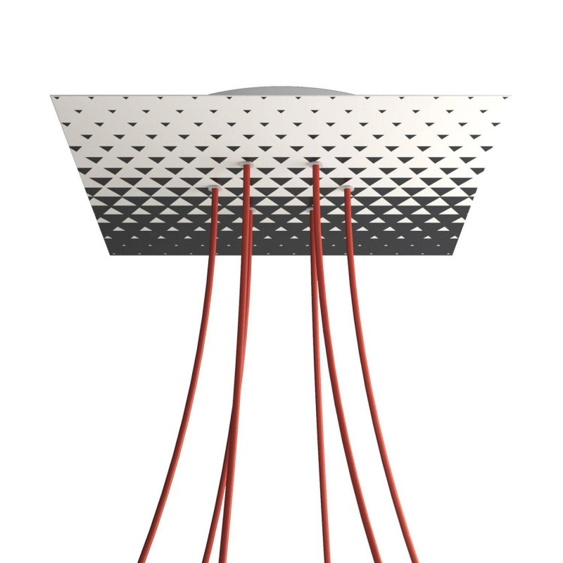 Levně creative cables Čtvercový stropní baldachýn ROSE ONE, 400 mm, 6 otvorů a 4 boční otvory Barva komponentu: Triangle