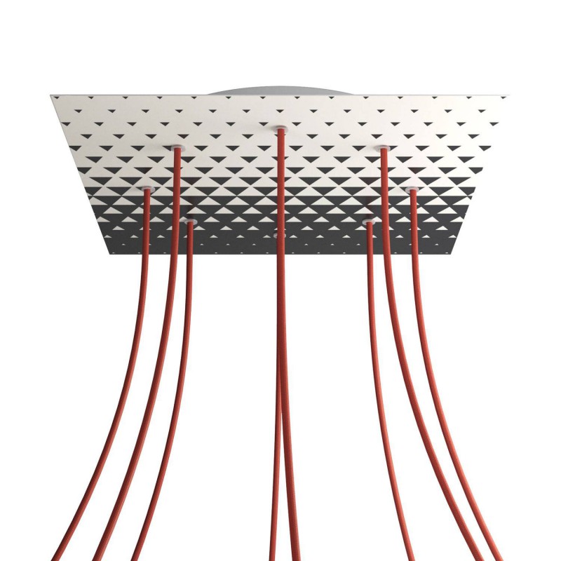 Levně creative cables Čtvercový stropní baldachýn ROSE ONE, 400 mm, 8 otvorů a 4 boční otvory Barva komponentu: Triangle