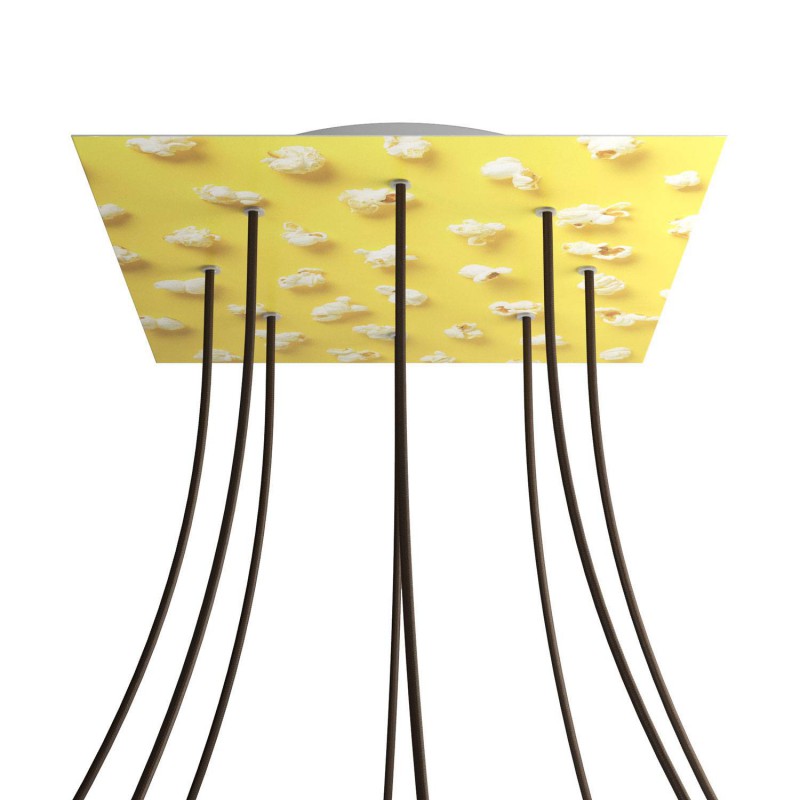 Levně creative cables Čtvercový stropní baldachýn ROSE ONE, 400 mm, 8 otvorů a 4 boční otvory Barva komponentu: Pop corn