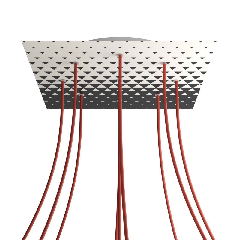 creative cables Čtvercový stropní baldachýn ROSE ONE, 400 mm, 9 otvorů a 4 boční otvory Barva komponentu: Triangle