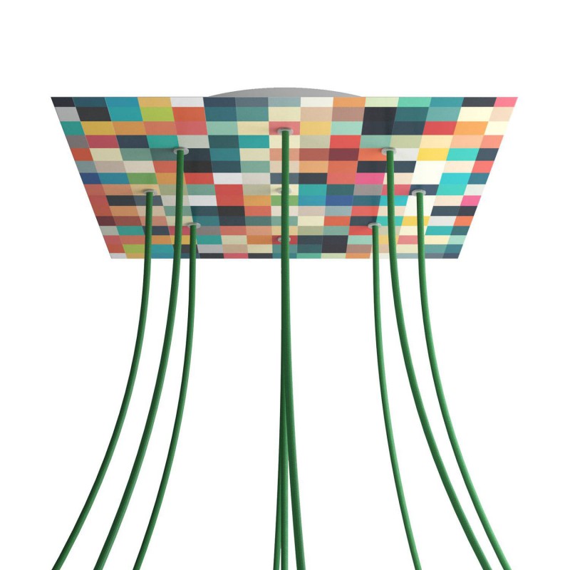 creative cables Čtvercový stropní baldachýn ROSE ONE, 400 mm, 9 otvorů a 4 boční otvory Barva komponentu: Palette