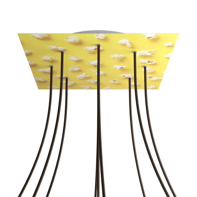 Levně creative cables Čtvercový stropní baldachýn ROSE ONE, 400 mm, 9 otvorů a 4 boční otvory Barva komponentu: Pop corn