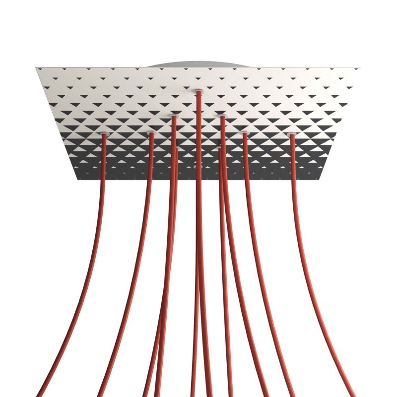 Levně creative cables Čtvercový stropní baldachýn ROSE ONE, 400 mm, 10 otvorů a 4 boční otvory Barva komponentu: Triangle