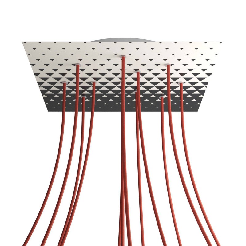 creative cables Čtvercový stropní baldachýn ROSE ONE, 400 mm, 12 otvorů a 4 boční otvory Barva komponentu: Triangle
