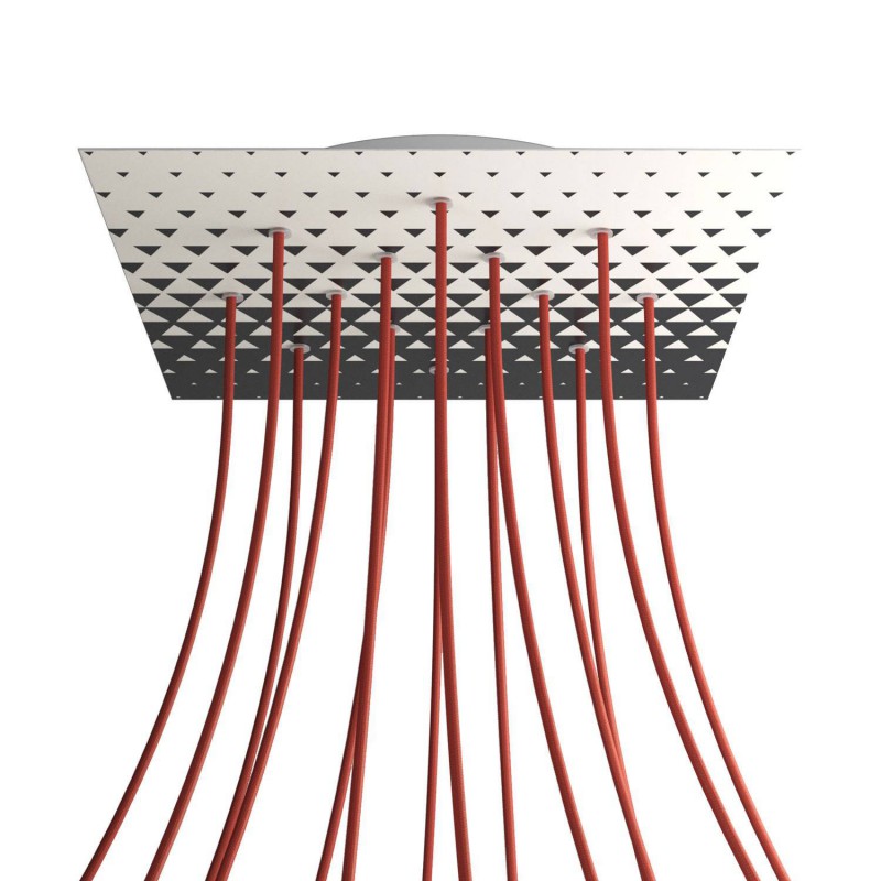 Levně creative cables Čtvercový stropní baldachýn ROSE ONE, 400 mm, 14 otvorů a 4 boční otvory Barva komponentu: Triangle