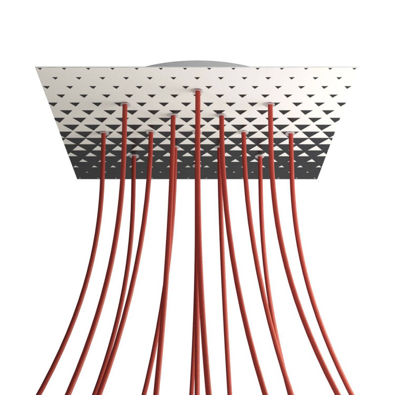 creative cables Čtvercový stropní baldachýn ROSE ONE, 400 mm, 15 otvorů a 4 boční otvory Barva komponentu: Triangle