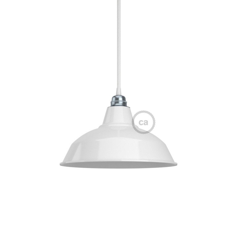 creative cables Lesklé kovové stínidlo Bistrot pro objímku E27 s ⌀ 30 cm Barva komponentu: Bílá