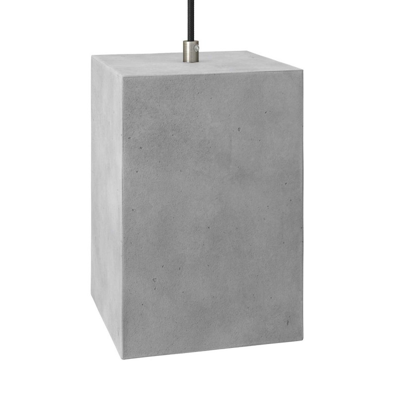 Levně creative cables Betonové stínidlo Cube pro závěsné lampy s kabelovou svorkou a objímkou E27 Barva komponentu: Světlý beton