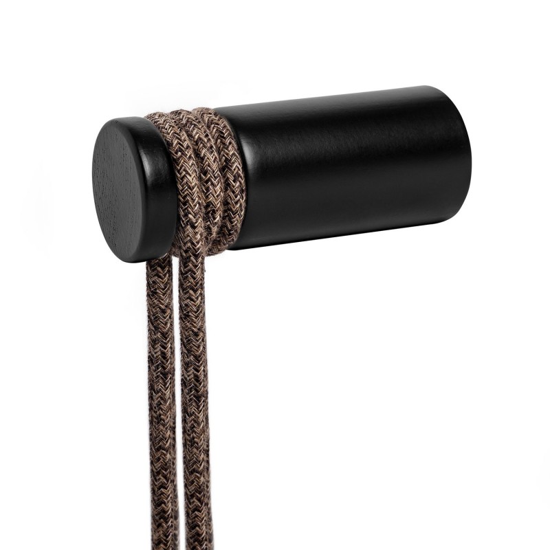 Levně creative cables Rolé, dřevěná nástěnná úchytka pro závěsnou lampu Barva komponentu: Černá