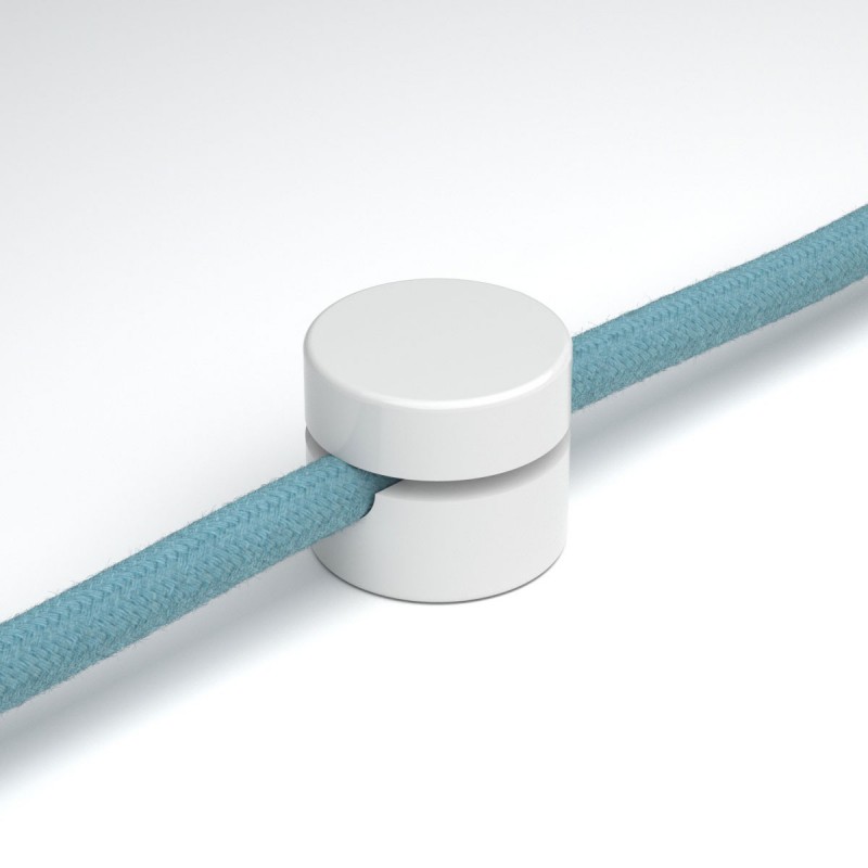 creative cables Univerzální nástěnná kabelová svorka pro textilní kabely 2x0,75 a 3x0,75 Barva komponentu: Bílá