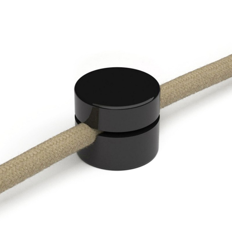 creative cables Univerzální nástěnná kabelová svorka pro textilní elektrické kabely (3x1 a 3x1,5, EIVA), 2 ks Barva komponentu: Černá