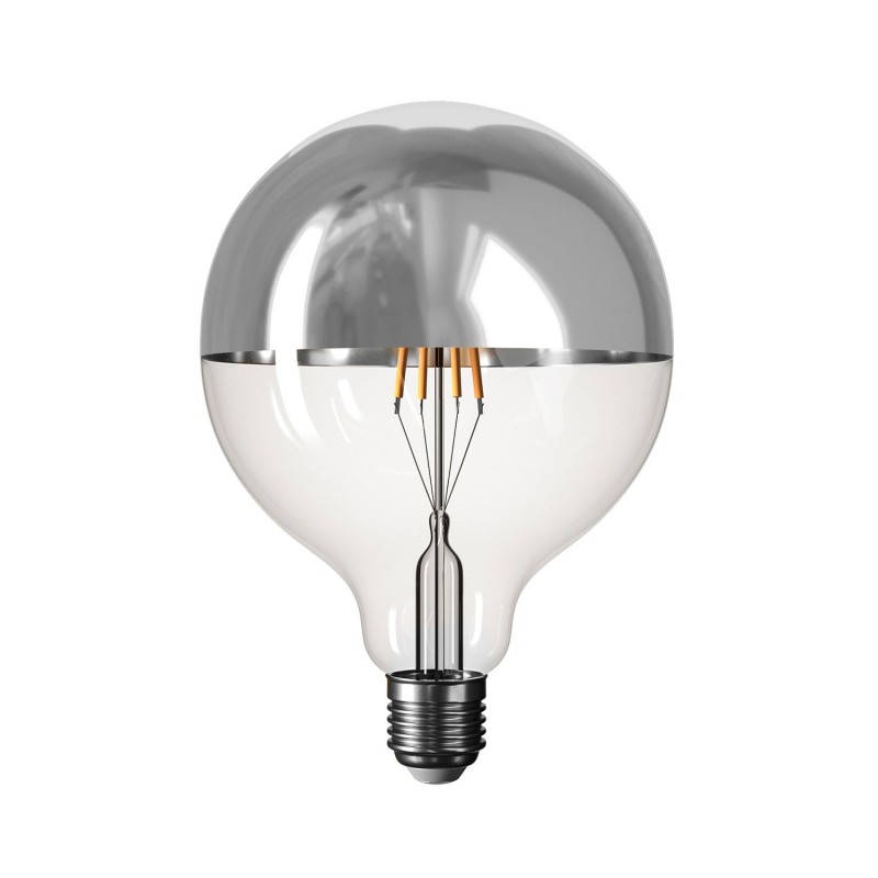 creative cables LED žárovka se stříbrnou polokoulí b05 5V G125 1,3W E27 stmívatelná 2500K