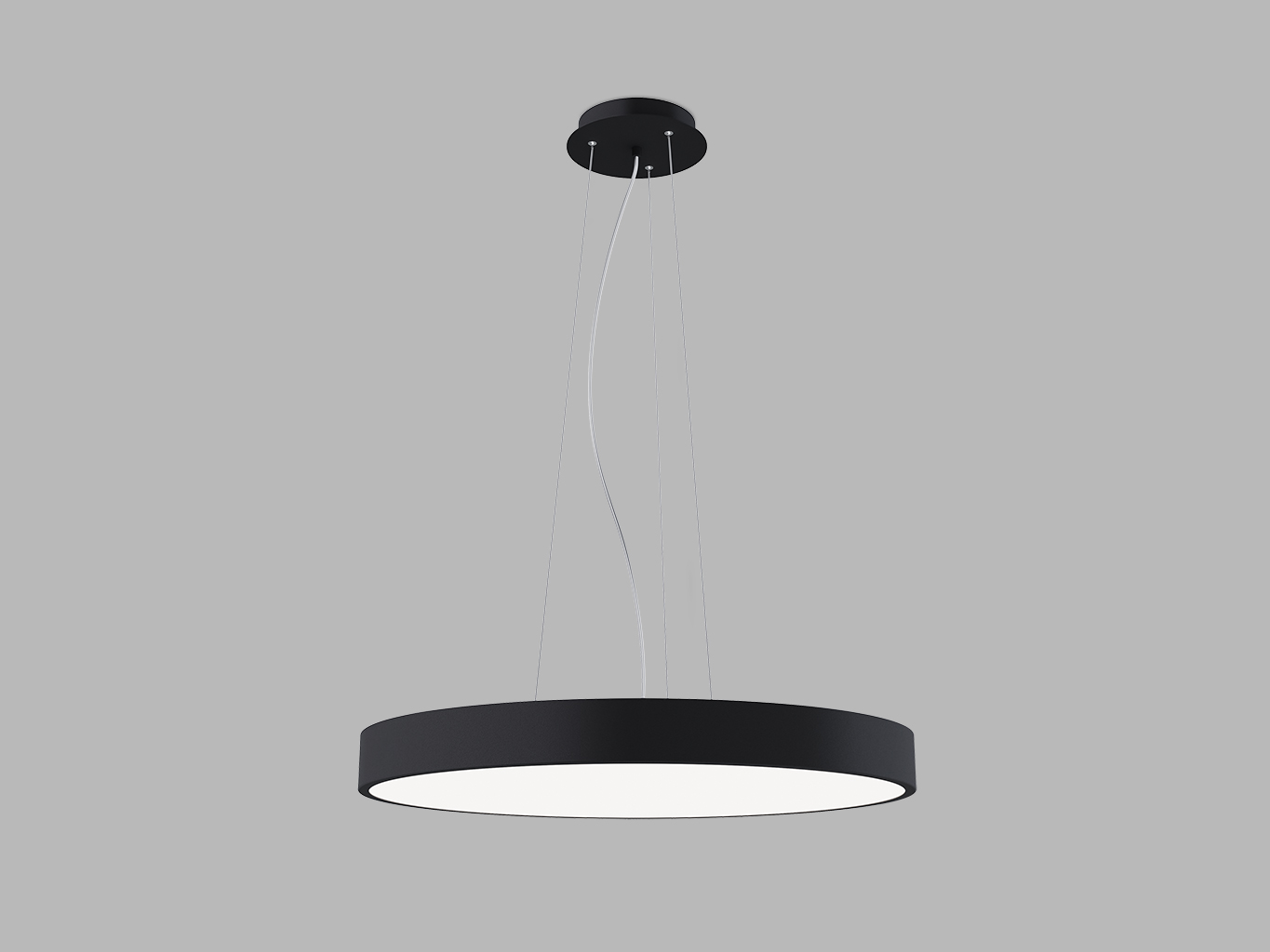 Led2 Závěsné LED svítidlo MONO SLIM P-Z ø 60 cm, 3000/4000K Barva: Černá, Stmívání, řízení: DALI/PUSH