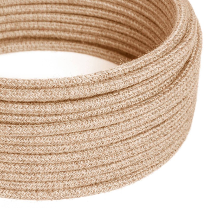 Levně creative cables Splétaný textilní elektrický kabel opředený jutou, RN06 Počet žil: 2x0.75