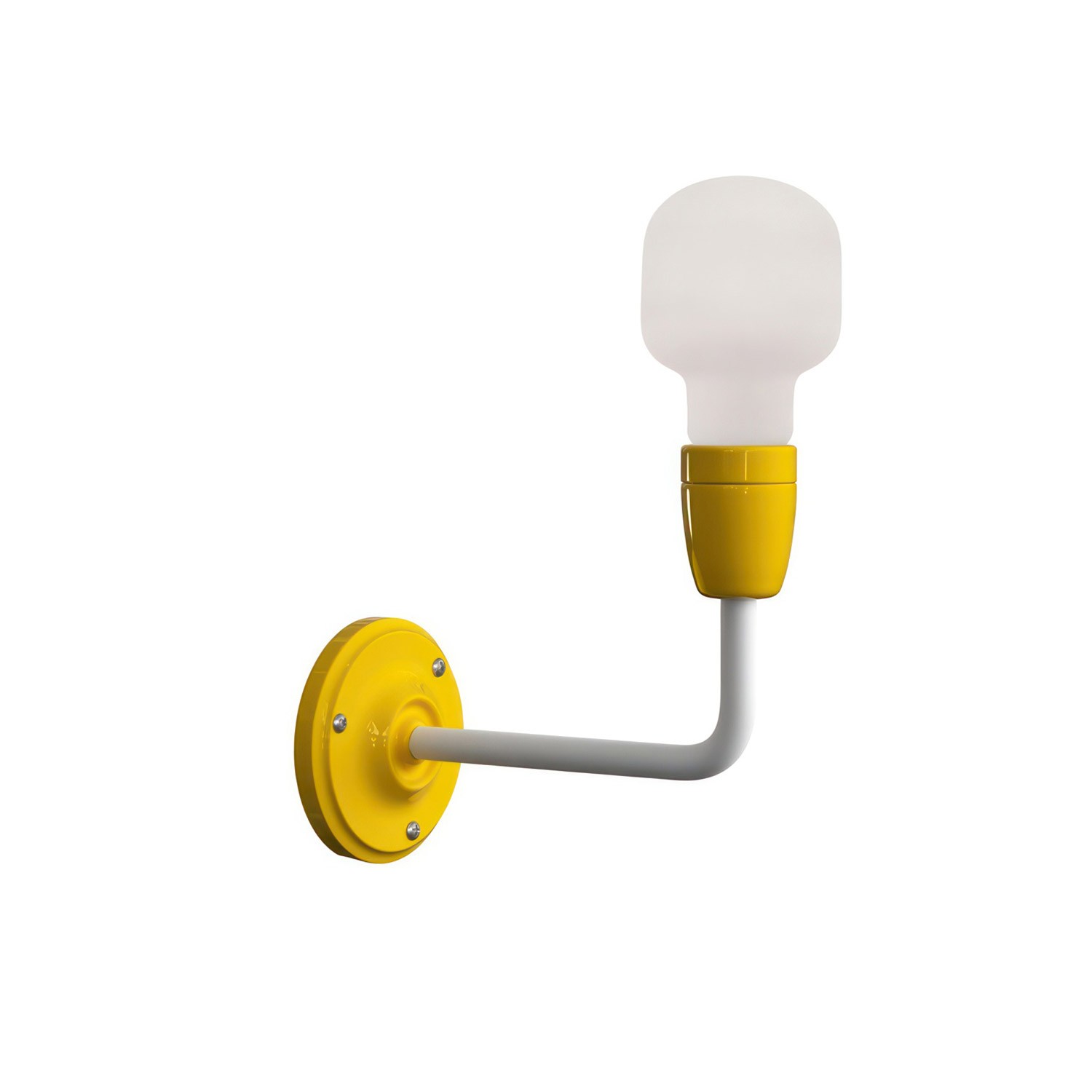Levně creative cables Fermaluce color block, porcelánové a kovové nástěnné svítidlo s ohnutou prodlužovací trubičkou Barva: Žlutá
