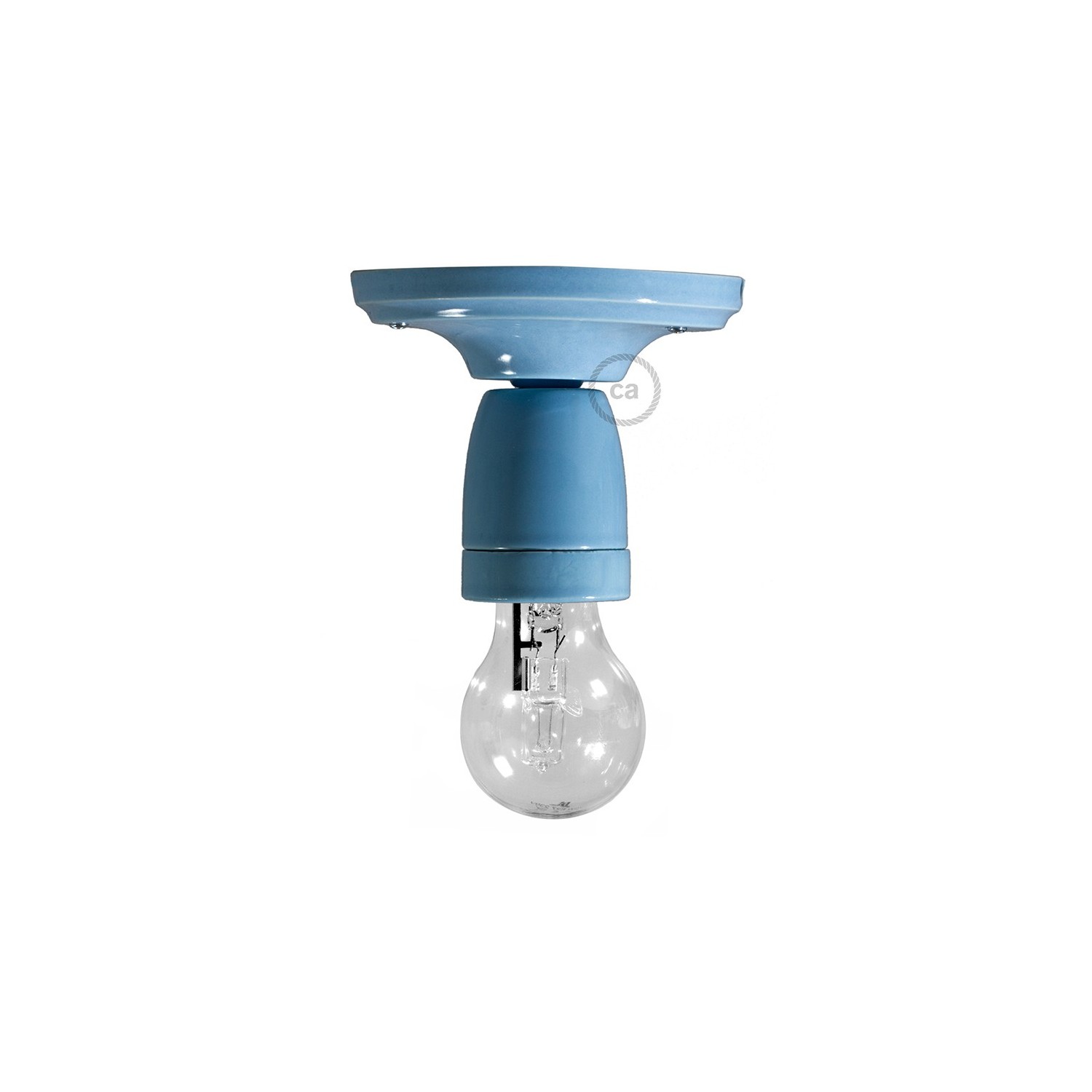 Levně creative cables Fermaluce color block, barevné porcelánové bodové svítidlo na stěnu nebo strop Barva: Světle modrá