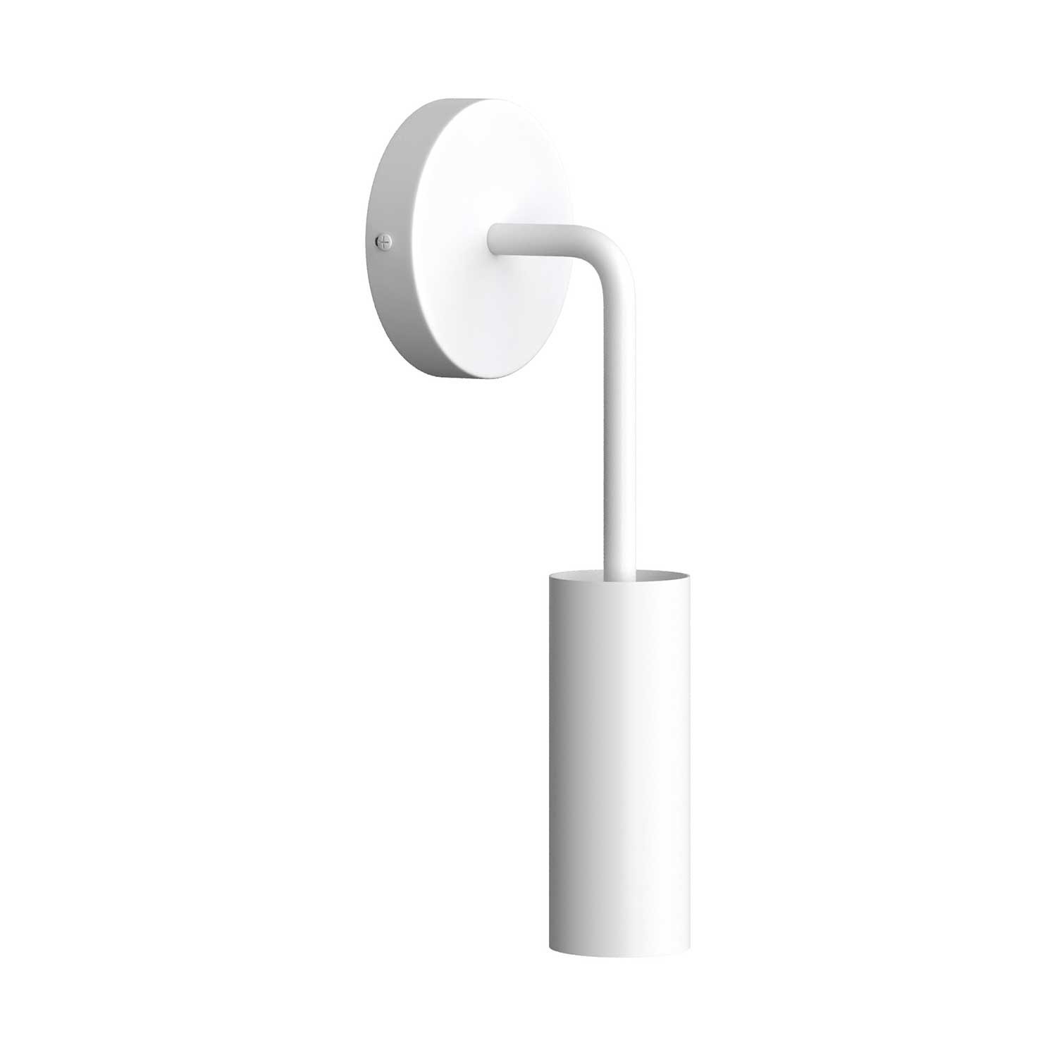 creative cables Fermaluce monochrome kovové nástěnné svítidlo s ohnutou prodlužovací trubičkou a stínidlem Tub-E14 Barva: Bílá