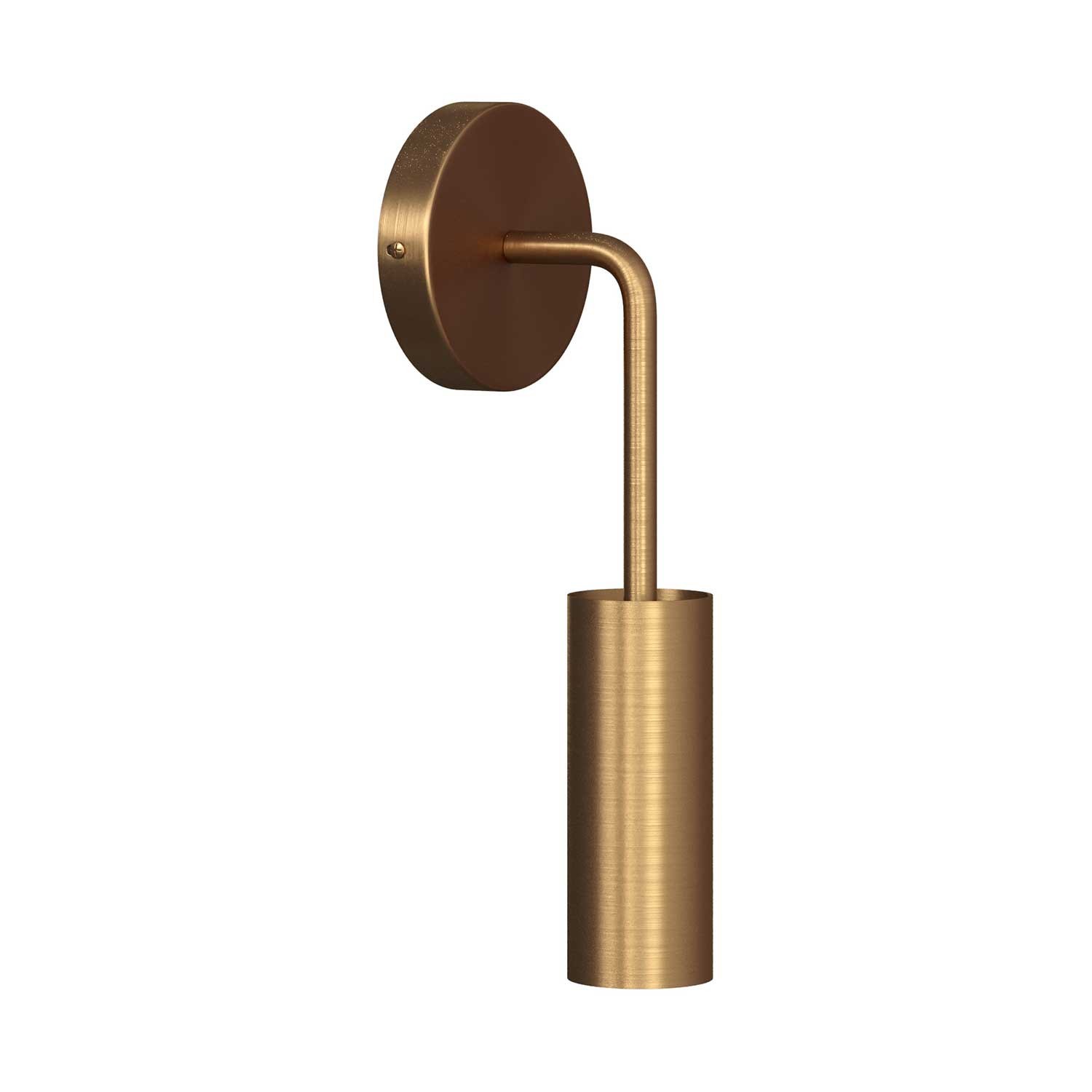 Levně creative cables Fermaluce vintage kovové nástěnné svítidlo s ohnutou prodlužovací trubičkou a stínidlem Tub-E14 Barva: Matný bronz