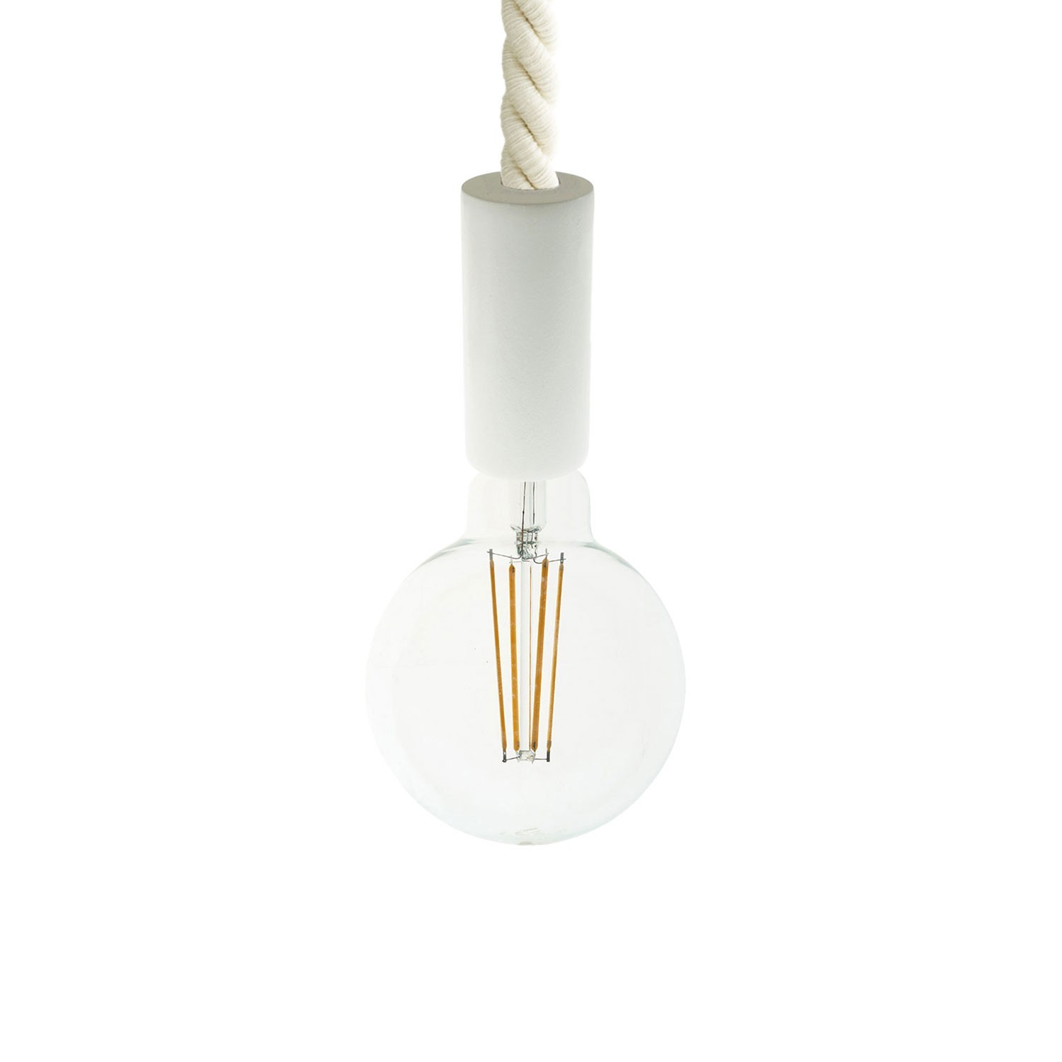 creative cables Závěsná lampa s 2XL 24mm námořnickým lanem, lakované dřevěné detaily Barva: Bílá