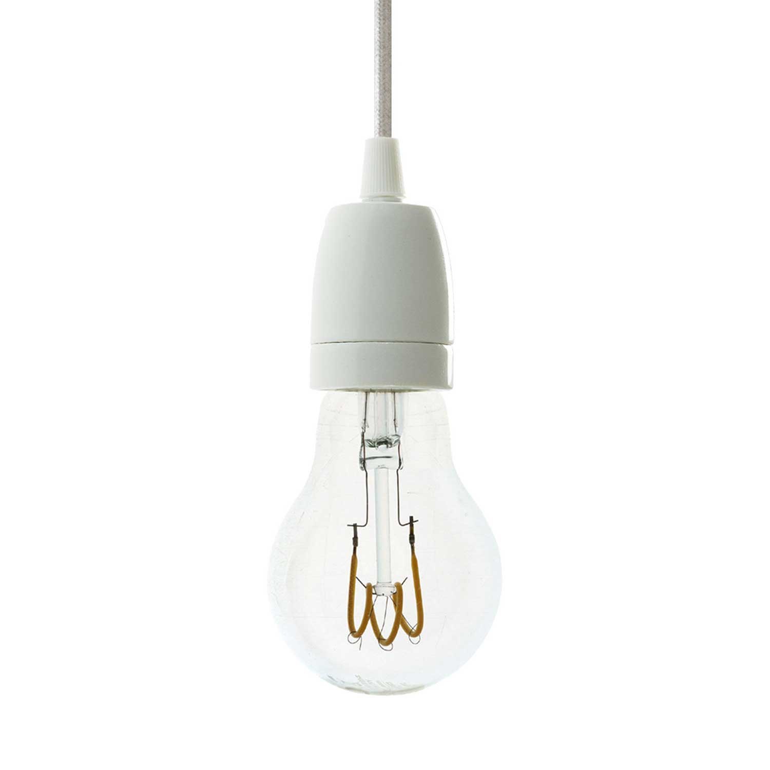 creative cables Závěsná lampa s textilním kabelem a barevnými detaily z porcelánu Barva: Bílá