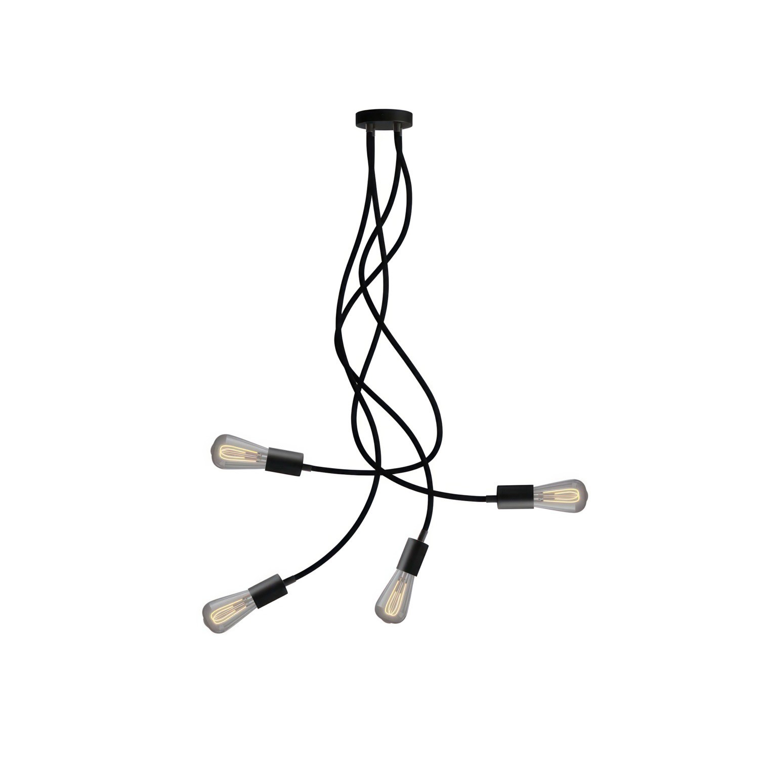 creative cables Flex 90, stropní flexibilní svítidlo, se závitem ST64 Barva: Černá