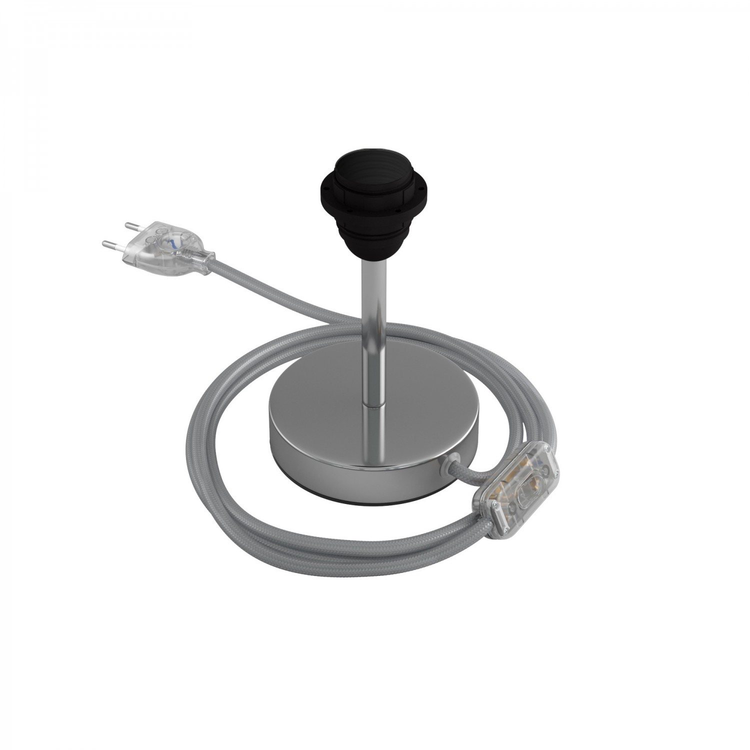 Levně creative cables Kovová stolní lampa Alzaluce pro stínidlo Velikost: 10 cm, Barva: Chrom