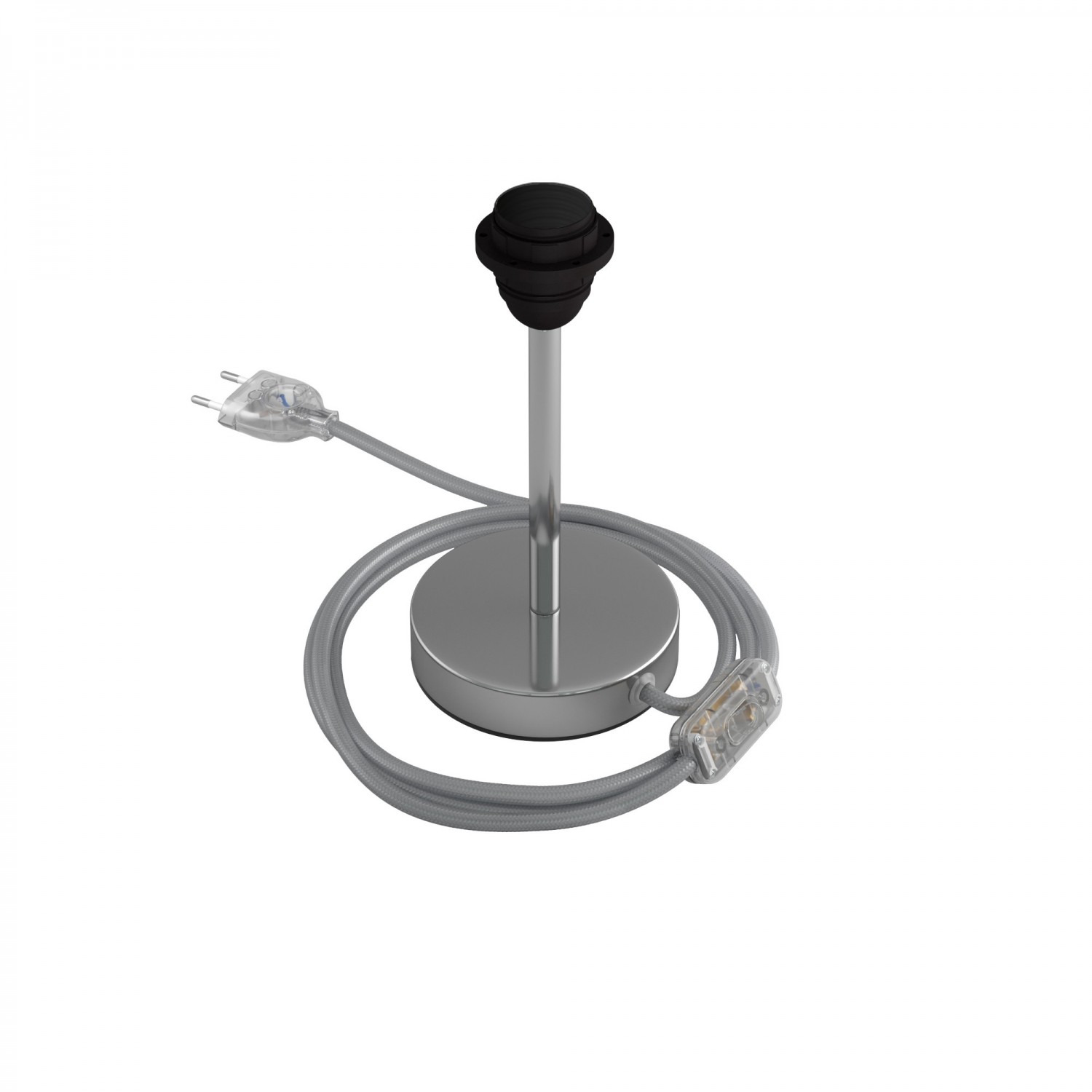 Levně creative cables Kovová stolní lampa Alzaluce pro stínidlo Velikost: 15 cm, Barva: Chrom