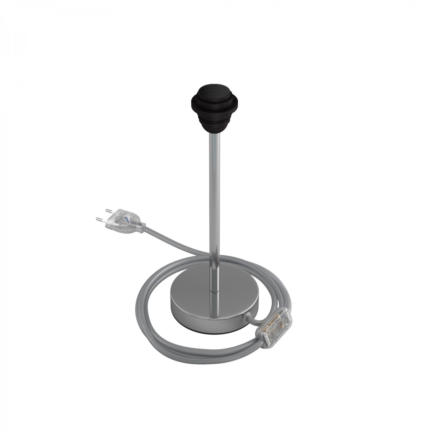 Levně creative cables Kovová stolní lampa Alzaluce pro stínidlo Velikost: 25 cm, Barva: Chrom