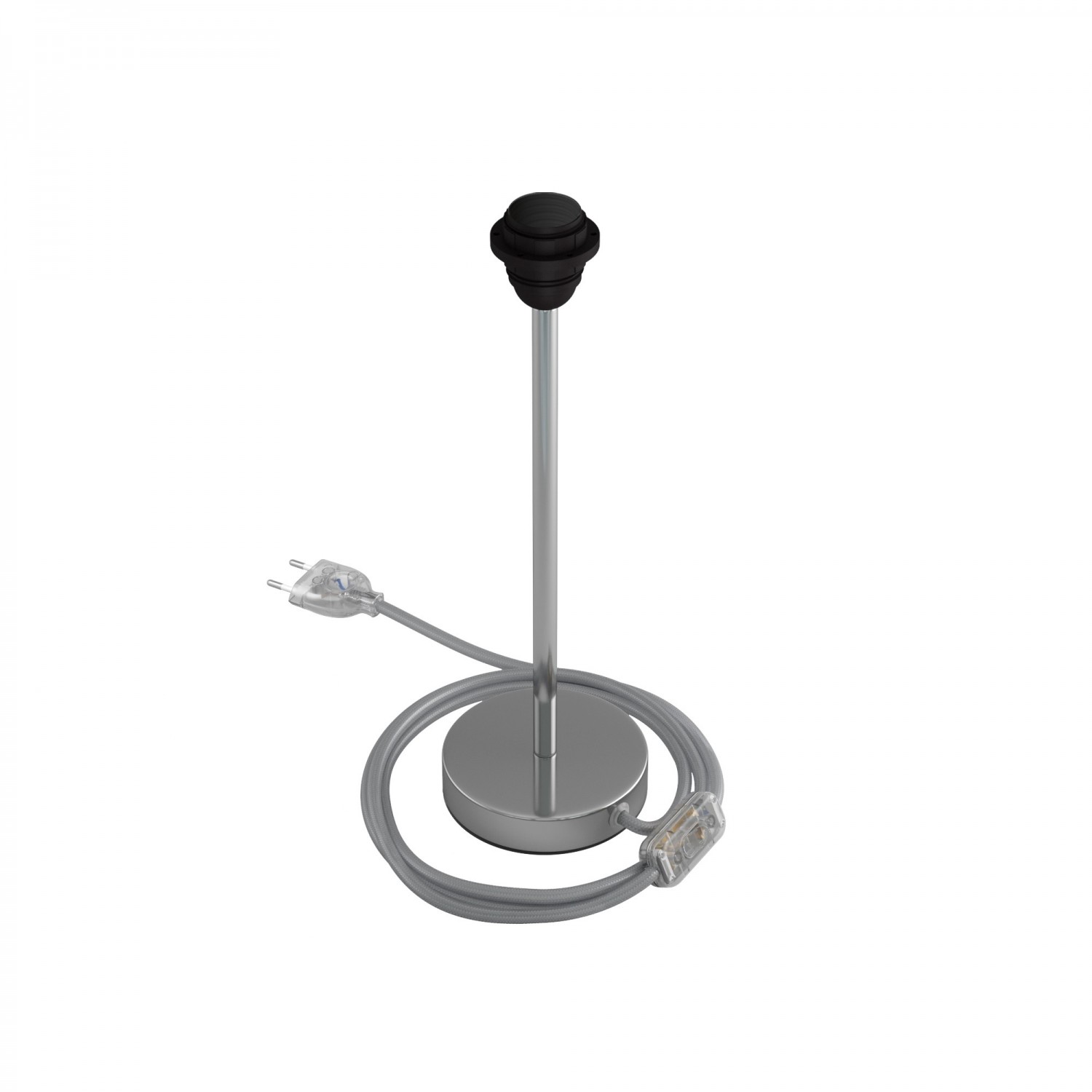 Levně creative cables Kovová stolní lampa Alzaluce pro stínidlo Velikost: 30 cm, Barva: Chrom