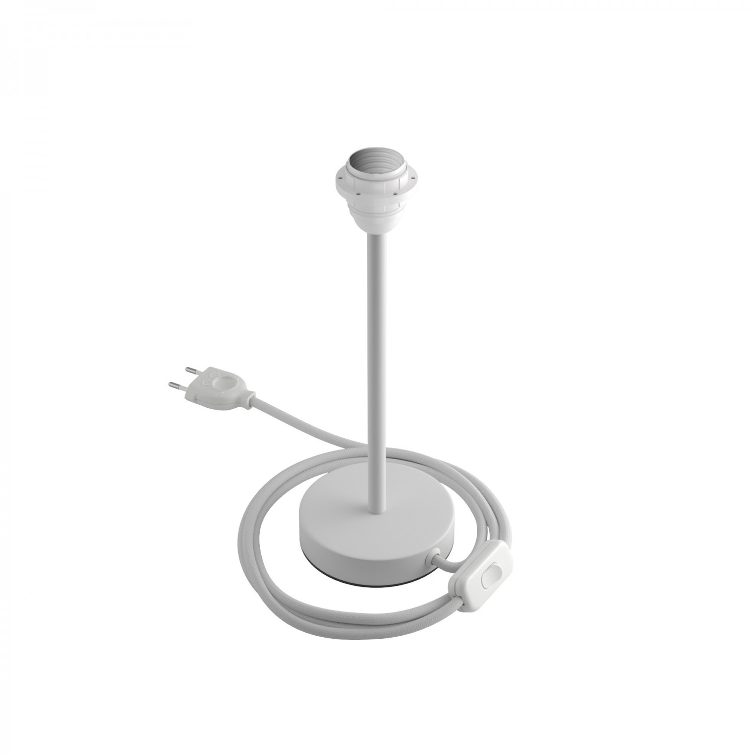 Levně creative cables Kovová stolní lampa Alzaluce pro stínidlo Velikost: 25 cm, Barva: Matná bílá
