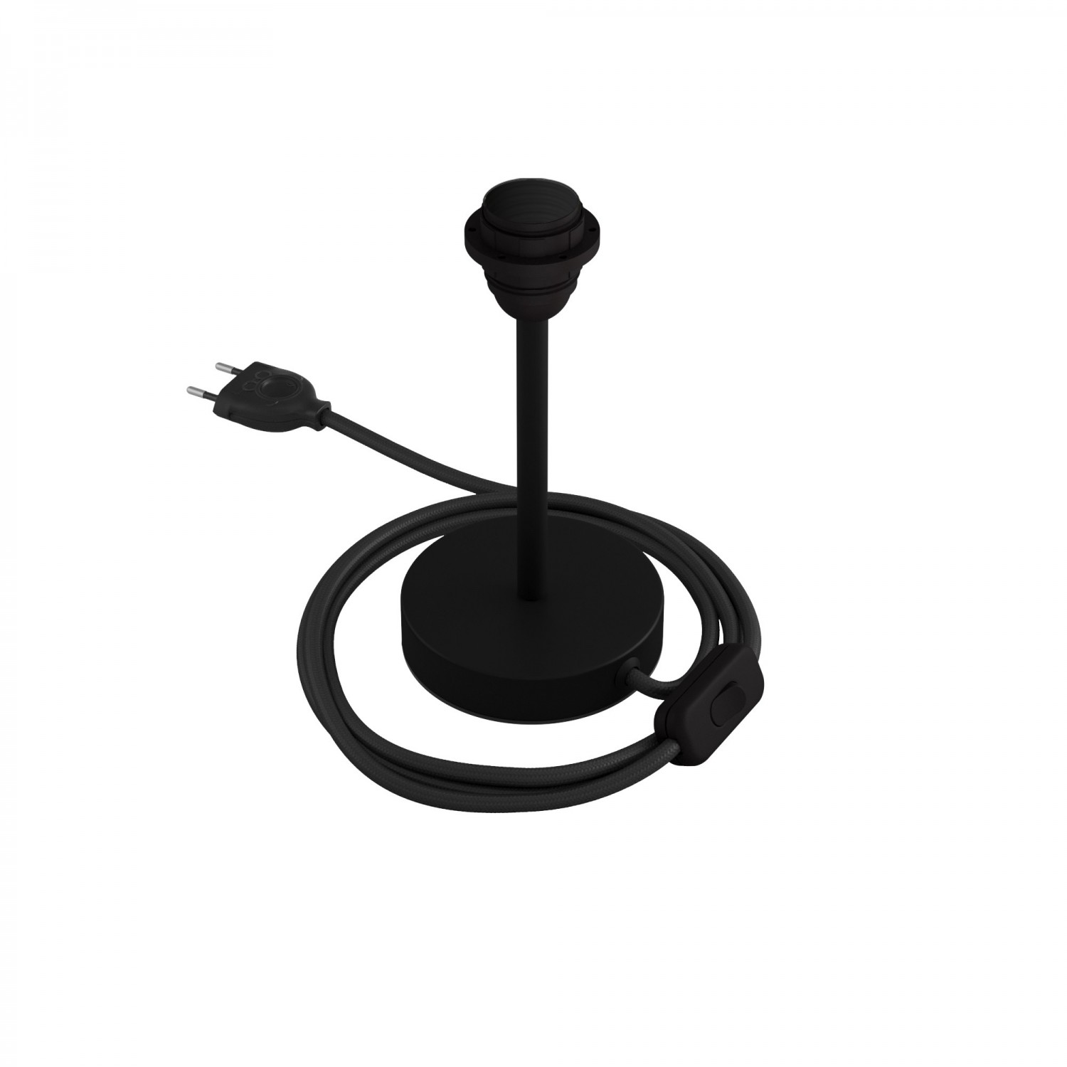 Levně creative cables Kovová stolní lampa Alzaluce pro stínidlo Velikost: 15 cm, Barva: Matná černá