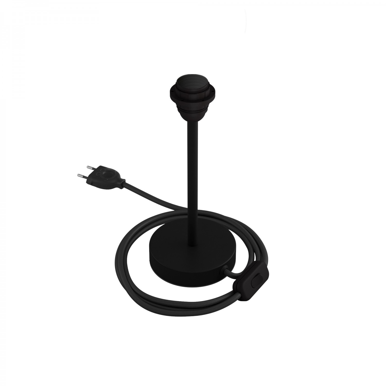 Levně creative cables Kovová stolní lampa Alzaluce pro stínidlo Velikost: 20 cm, Barva: Matná černá