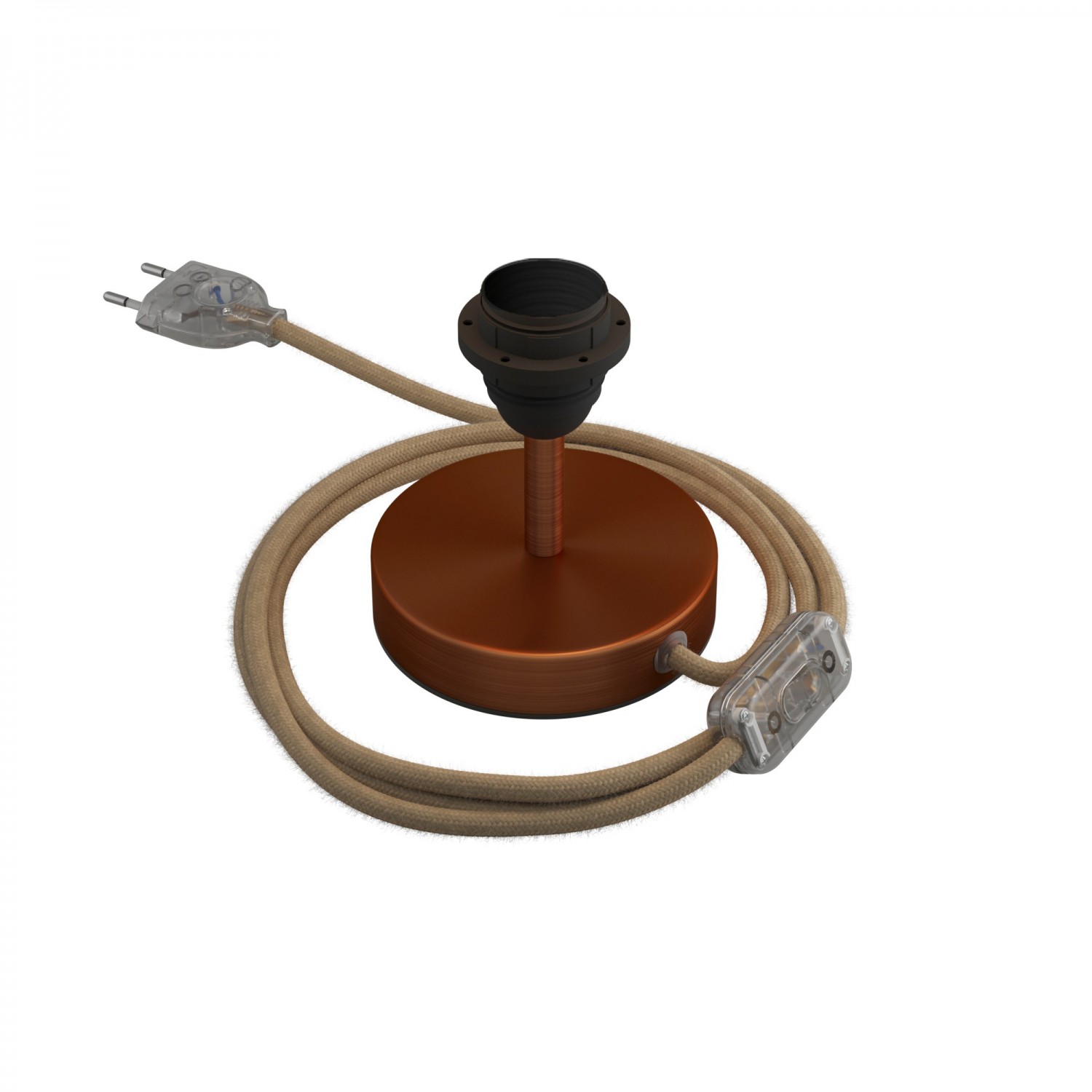 Levně creative cables Kovová stolní lampa Alzaluce pro stínidlo Velikost: 5 cm, Barva: Matná měď