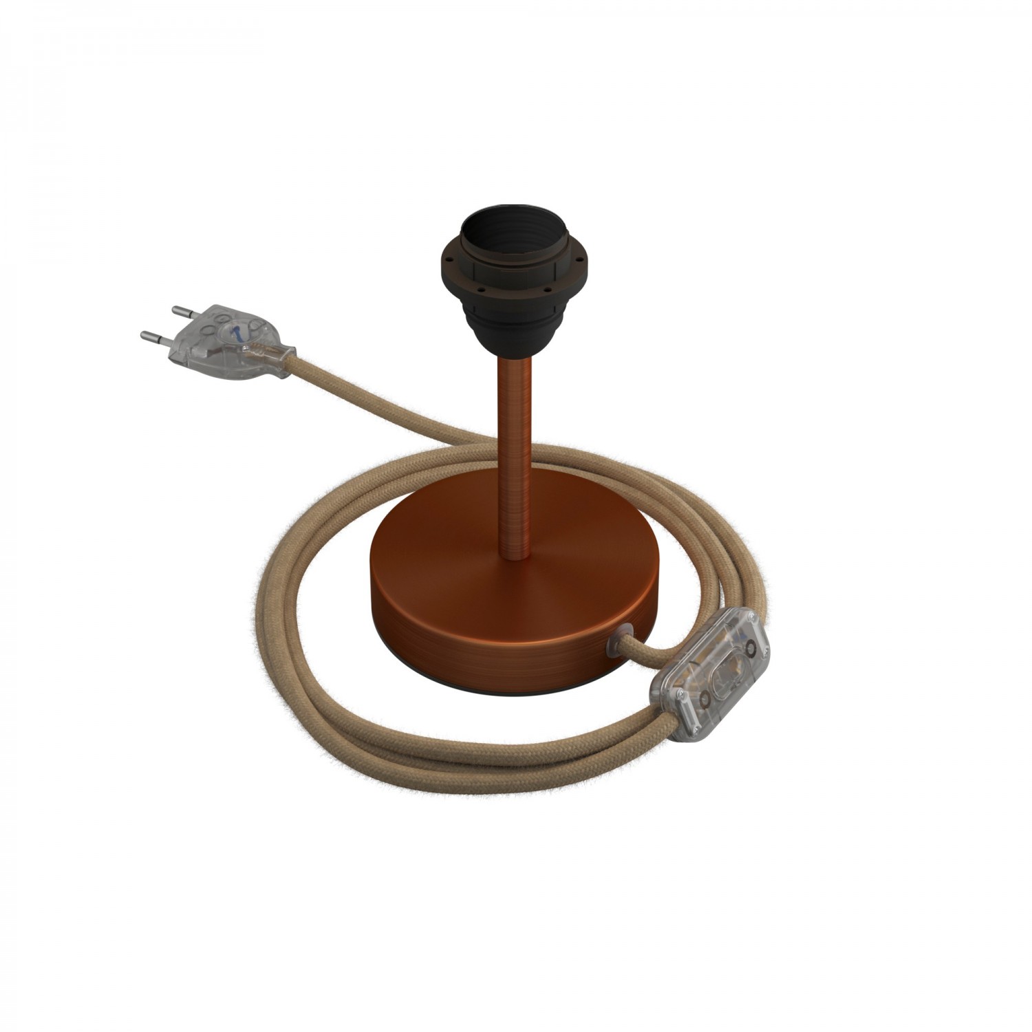 Levně creative cables Kovová stolní lampa Alzaluce pro stínidlo Velikost: 10 cm, Barva: Matná měď